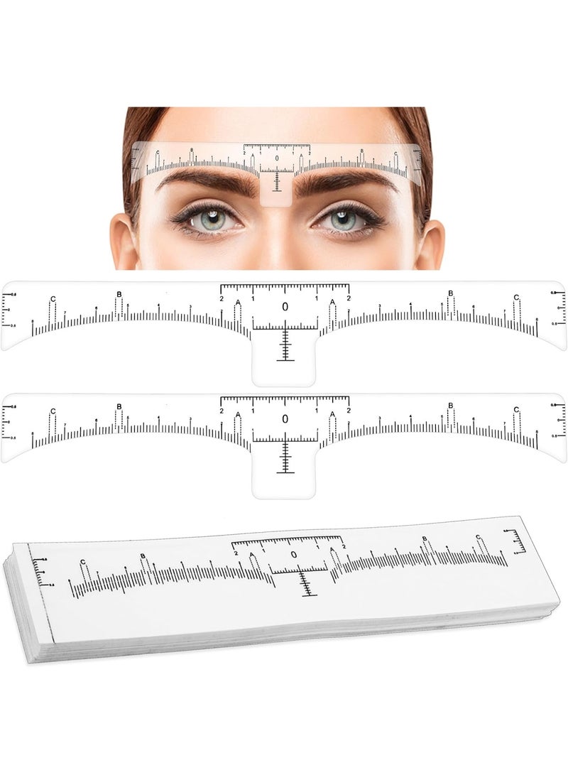 50 Pcs Eyebrow Ruler Stencils - Disposable Brow Ruler Sticker,  Eyebrow Template, Brow Measuring Shaper Tool, Eyebrow Mapping Makeup Tool - Image 1